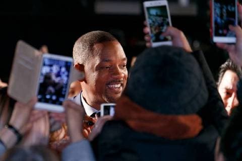Will Smith greets fans during the Japan premiere for his movie Bright on December 19, 2017, Tokyo, Japan. Smith, alongside actress Noomi Rapace, Joel Edgerton and director David Ayer, received a warm welcome from the Japanese fans at the event. The film will be released globally on Netflix on December 22.  (gxta_brightjp003)