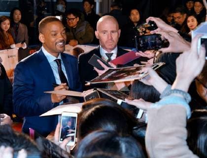 (L-R)Actor Will Smith attends the Japan premier for the film Bright in Tokyo, Japan on December 19, 2017.  TKP2017121909 KEIZOxMORI