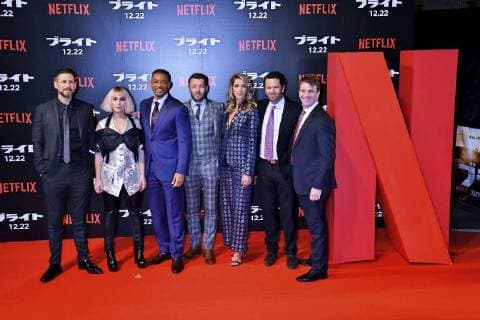 Bilder des Tages David Ayer, Noomi Rapace, Will Smith, Joel Edgerton, Dawn Olivieri und Gäste bei der Premiere des Netflix-Spielfilms Bright in Roppongi Hills. Tokio, 19.12.2017