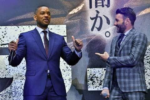 Will Smith und Joel Edgerton bei der Premiere des Netflix-Spielfilms Bright in Roppongi Hills. Tokio, 19.12.2017