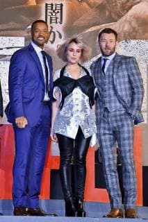 Will Smith, Noomi Rapace und Joel Edgerton bei der Premiere des Netflix-Spielfilms Bright in Roppongi Hills. Tokio, 19.12.2017