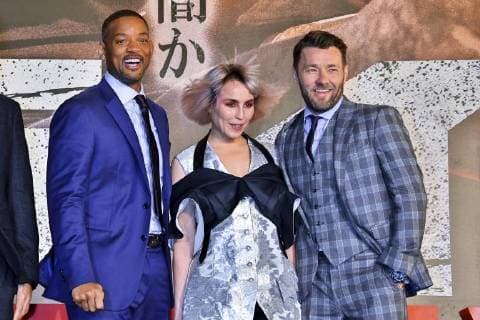 Will Smith, Noomi Rapace und Joel Edgerton bei der Premiere des Netflix-Spielfilms Bright in Roppongi Hills. Tokio, 19.12.2017