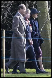 . 24 12 2017. Sandringham , United Kingdom. Earl of Wessex and Lady Louise windsor arriving for a church service at Sandringham in Norfolk, United Kingdom.  xStephenxLockx xi-Imagesx IIM-16654-0024