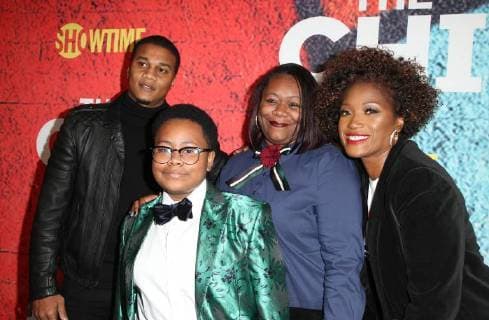 LOS ANGELES, CA - January 3: Cory Hardrict, Shamon Brown, Guest, Yolonda Ross, at 29th Premiere Of Showtime s The Chi at The Downtown Independent in Los Angeles, California on January 3, 2018. Copyright: xFayexSadoux