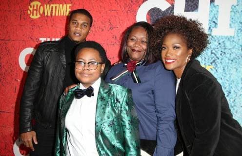 LOS ANGELES, CA - January 3: Cory Hardrict, Shamon Brown, Guest, Yolonda Ross, at 29th Premiere Of Showtime s The Chi at The Downtown Independent in Los Angeles, California on January 3, 2018. Copyright: xFayexSadoux