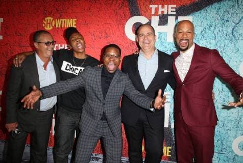 LOS ANGELES, CA - January 3: Gary Levine, Lena Waithe, Jason Mitchell, David Nevins, Common, at 29th Premiere Of Showtime s The Chi at The Downtown Independent in Los Angeles, California on January 3, 2018. Copyright: xFayexSadoux