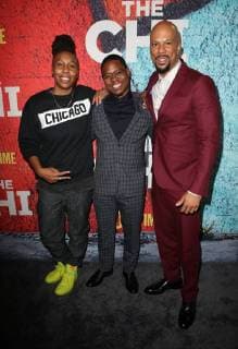 LOS ANGELES, CA - January 3: Lena Waithe, Jason Mitchell, Common, at 29th Premiere Of Showtime s The Chi at The Downtown Independent in Los Angeles, California on January 3, 2018. Copyright: xFayexSadoux