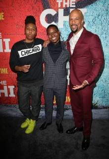 LOS ANGELES, CA - January 3: Lena Waithe, Jason Mitchell, Common, at 29th Premiere Of Showtime s The Chi at The Downtown Independent in Los Angeles, California on January 3, 2018. Copyright: xFayexSadoux