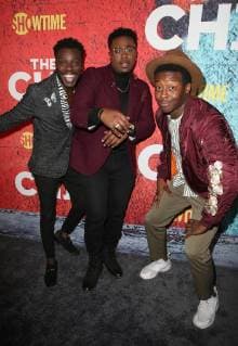 LOS ANGELES, CA - January 3: Bernard David Jones, Marcel Spears, Brandon Michael Hall, at Premiere Of Showtime s The Chi at The Downtown Independent in Los Angeles, California on January 3, 2018. Copyright: xFayexSadoux