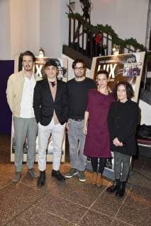 Tilman Strauss, Franz Rogowski, Daniel Wild, Kristin Suckow und Eva Weissenborn bei der Premiere des Kinofilms Lux - Krieger des Lichts im Filmtheater am Friedrichshain. Berlin, 04.01.2018