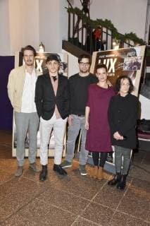 Tilman Strauss, Franz Rogowski, Daniel Wild, Kristin Suckow und Eva Weissenborn bei der Premiere des Kinofilms Lux - Krieger des Lichts im Filmtheater am Friedrichshain. Berlin, 04.01.2018