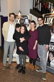 Tilman Strauss, Franz Rogowski, Eva Weissenborn, Kristin Suckow und Daniel Wild bei der Premiere des Kinofilms Lux - Krieger des Lichts im Filmtheater am Friedrichshain. Berlin, 04.01.2018