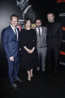 NEW YORK, NY - JANUARY 8: Patrick Wilson, Vera Farmiga, Jaume Collet-Serra and Liam Neeson at the NYC Premiere of The Commuter at AMC Loews Lincoln Square on January 8, 2018 in New York City. Copyright: xDiegoxCorredor MediaPunchx