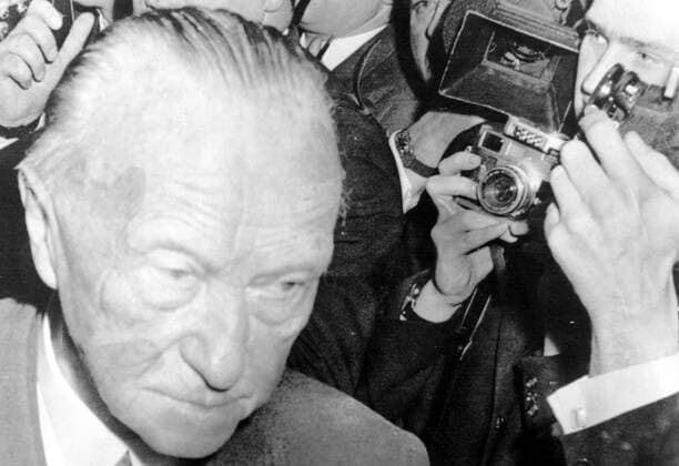 WEST GERMAN CHANCELLOR KONRAD ADENAUER IN BONN ; 23 APRIL 1963, Copyright: Topfoto  UnitedArchivesIPU455270