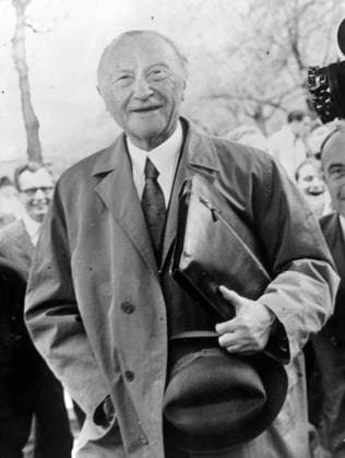 WEST GERMAN CHANCELLOR KONRAD ADENAUER IN BONN ; 24 APRIL 1963, Copyright: Topfoto  UnitedArchivesIPU455360