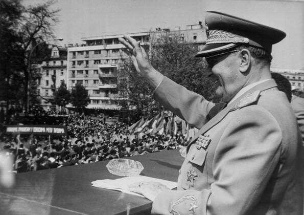PRESIDENT OF YUGOSLAVIA JOSIP BROZ TITO AT MAY DAY CELEBRATIONS IN BELGRADE ; 4 MAY 1963, Copyright: Topfoto  UnitedArchivesIPU455940