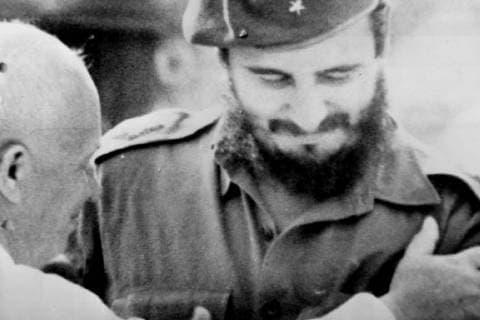 SOVIET PRIME MINISTER NIKITA KHRUSHCHEV WITH CUBAN PREMIER FIDEL CASTRO IN MOSCOW ; 23 MAY 1963, Copyright: Topfoto  UnitedArchivesIPU457258
