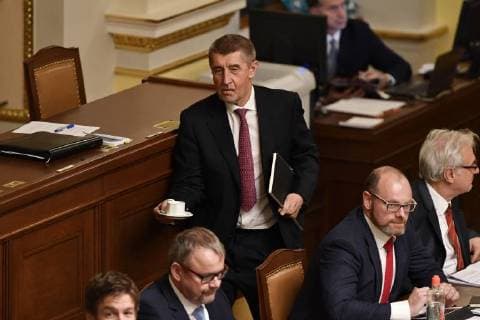 Czech Prime Minister Andrej Babis (center) attends the lower house session deals with confidence vote in Babis s government, in Prague, Czech Republic, on January 10, 2018. (CTKxPhoto MichalxKamaryt) CTKPhotoP201801100741901  kmt 13