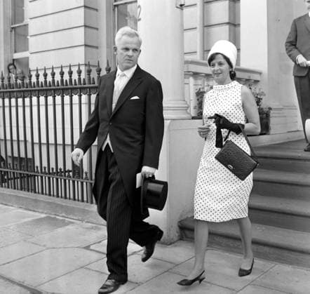 WEST GERMAN JUSTICE MINISTER EWALD BUCHER WITH WIFE IN LONDON ; 14 JULY 1964, Copyright: Topfoto  UnitedArchivesIPU480782