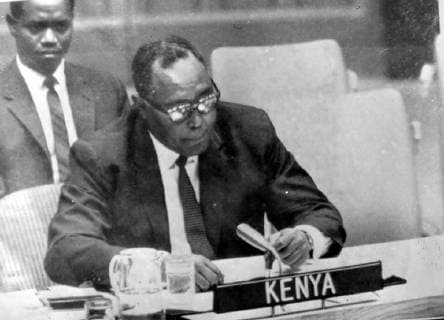 UN UNITED NATIONS JOSEPH MURUMBI KENYAN MINISTER STATE ADDRESSES SECURITY COUNCIL ON CONGO CRISIS IN NEW YORK ; 24 DECEMBER 1964, Copyright: Topfoto  UnitedArchivesIPU490605