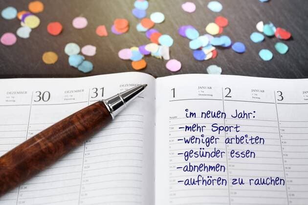 Kalender mit guten VorsÃ¤tzen fÃ¼r das neue Jahr *** Calendar with good intentions for the new year ** NUR FUER REDAKTIONELLE ZWECKE ** EDITORIAL USE ONLY **