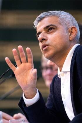 January 13, 2018 - London, London, UK - London, UK. Mayor of London Sadiq Khan speaks at a keynote speech at the Fabian Society 2018 Conference. The conference is titled Policy Priorities for the Left . Following US President Donald Trump s decision to cancel his upcoming trip to the UK, Khan said the President had finally got the message he was not welcome in London. Foreign Secretary Boris Johnson and Downing Street have since said the comments could jeopardise transatlantic relationships. London UK  - ZUMAl94_ 20180113_zaf_l94_028 Copyright: xTomxNicholsonx