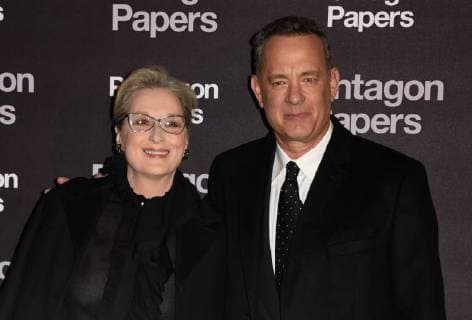 Meryl Streep ( actrice ) - Tom Hanks ( acteur ) CELEBRITES : Avant premiere du film PENTAGON PAPERS - Paris - 13 01 2018 FedericoPestellini Panoramic 