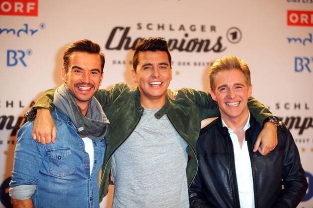 ARD: Schlagerchampions - Das große Fest der Besten . Sänger Florian Silbereisen , Jan Smit und Christoff ( KLUBBB3 ) während der ARD Fernsehshow Schlagerchampions - Das große Fest der Besten am 13.01.2018 im Velodrom Berlin.