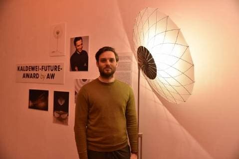 Der niederländische Designer Rick Tegelaar, Nachwuchs Designer des Jahres 2018 posiert am 14.01.2018 in Köln bei der Verleihung des A+W Designer des Jahres Preis 2018.