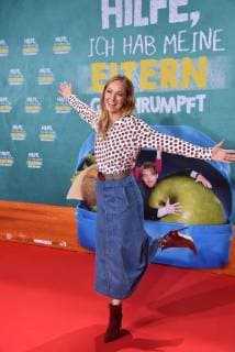 Moderatorin Angela Finger-Erben posiert am 14.01.2018 in Köln bei der Premiere des Films Hilfe, ich habe meine Eltern geschrumpft , der am 18.01. in die deutschen Kinos kommt.