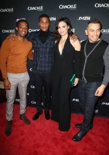 PASADENA, CA - JANUARY 14: Arlen Escarpeta, Cory Hardrict, Katrina Law, Joseph Julian Soria, at Photo Call For Crackle s The Oath at The Langham Huntington in Pasadena, California on January 14, 2018. Copyright: xFayexSadoux