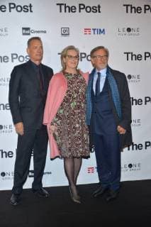 Milan, The Post movie preview. In the picture: Tom Hanks, Meryl Streep, Steven Spielberg  Copyright: xSimonexComix xIPAx xComi Terenghix