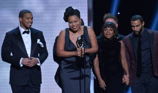 Courtney Kemp Agboh accepts the Outstanding Drama Series award for Power onstage during the 49th NAACP Image Awards at the Pasadena Civic Auditorium in Pasadena, California on January 15, 2018. The NAACP Image Awards celebrates the accomplishments of people of color in the fields of television, music, literature and film and also honors individuals or groups who promote social justice through creative endeavors.during the 49th NAACP Image Awards at the Pasadena Civic Auditorium in Pasadena, California on January 15, 2018. The NAACP Image Awards celebrates the accomplishments of people of color in the fields of television, music, literature and film and also honors individuals or groups who promote social justice through creative endeavors. during the 49th NAACP Image Awards at the Pasadena Civic Auditorium in Pasadena, California on Jan  LAP20180115943 JIMxRUYMEN