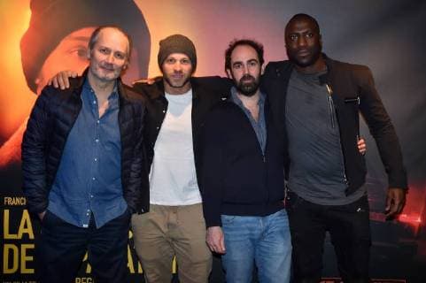 Hippolyte Girardot, Franck Gastambide, Christophe Regin et Moussa Mansaly - Avant premiere du film La Surface de Reparation au cinema UGC Bercy a Paris CELEBRITES : Avant Premiere La Surface De Reparartion - Paris - 15 01 2018 LionelUrman Panoramic 