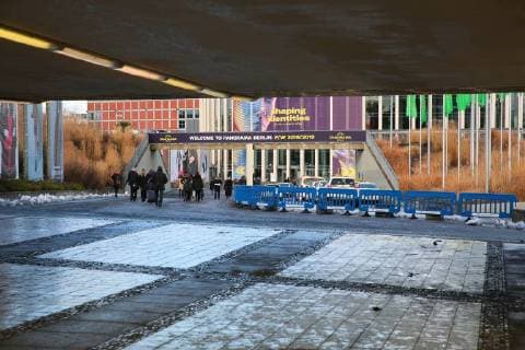 16.01.2018,Berlin,Deutschland,GER, Messegelände am Funkturm, Messe PANORAMA Berlin. Int. Modemesse. Messeeingang Süd