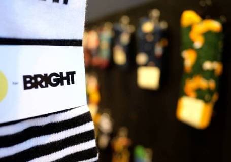 Berlin. 16 JAN 2018. Bright Schriftzug auf Socken am Kabak Messestand. BRIGHT Tradeshow. Skate- und Streetwear. Arena Berlin Treptow. BRIGHT XXVI. EUROPE S LEADING TRADE SHOW FOR STREET AND URBAN WEAR, SKATEBOARDING AND BOARDSPORT. Berlin Fashion Week. Copyright: Priller&MAUG PRM205656X