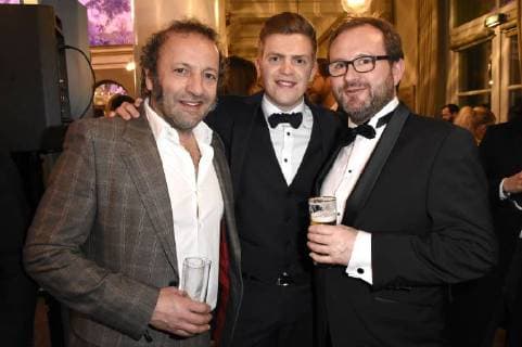 Max Schmidt, Ferdinand Hofer und Stefan Betz bei der Verleihung des 39. Bayerischen Filmpreises 2017 im Prinzregententheater. München, 19.01.2018