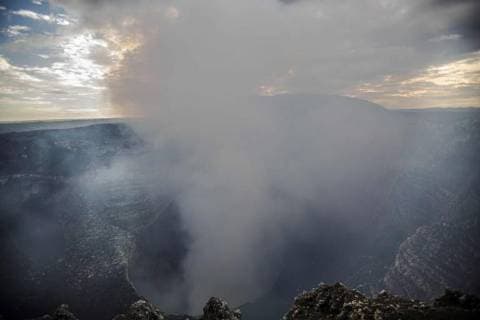 A view of the crater of the Masaya volcano from the viewpoint of Plaza Oviedo, 23 kms southeast Managua, Nicaragua, 24 January 2018. Masaya Volcano a travel to the heart of Earth !ACHTUNG: NUR REDAKTIONELLE NUTZUNG!  Copyright: xJorgexTorresx NIC001 20180125-636524363447255021
