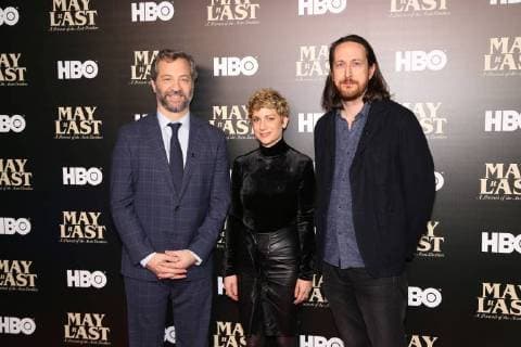 Judd Apatow, Sara Bernstein and Michael Bonfiglio arrive on the red carpet at HBO s May It Last: A Portrait of The Avett Brothers NYC premiere on January 24, 2018 in New York City.  NYP20180124319 SERENAxXU-NING