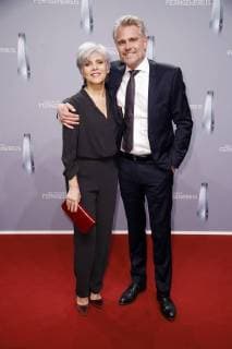 Birgit Schrowange mit Freund Frank Spothelfer bei der Verleihung des Deutschen Fernsehpreises 2018 im Palladium. Köln, 26.01.2018