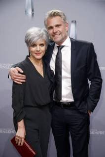 Birgit Schrowange mit Freund Frank Spothelfer bei der Verleihung des Deutschen Fernsehpreises 2018 im Palladium. Köln, 26.01.2018