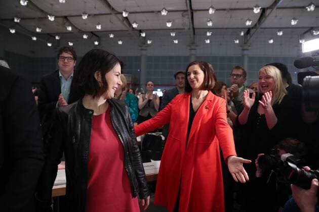 Hannover, 27.01.2018, Bündnis 90 die Grünen, Bundesdelegiertenkonferenz, Katrin Göring-Eckardt, Bundestagsabgeordnete Annalena Baerbock