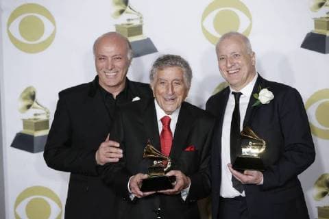 Danny Bennett. Tony Bennett and Dae Bennett, winners of Best Traditional Pop Vocal Album for Tony Bennett Celebrates 90 arrives in the press room at the 60th Annual Grammy Awards ceremony at Madison Square Garden in New York City on January 28, 2018. The CBS network will broadcast the show live from Madison Square Garden in New York City. It will be the first time since 2003 that the ceremony will not be held in Los Angeles.  NYP20180128840 JOHNxANGELILLO