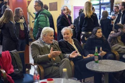 Peter Simonischek und Leander Haussmann bei der 60. Verleihung vom Ernst-Lubitsch-Preis 2018 im Kino Babylon. Berlin, 28.01.2018