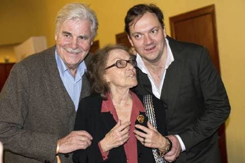Peter Simonischek, Nicola Lubitsch und Charly Hübner bei der 60. Verleihung vom Ernst-Lubitsch-Preis 2018 im Kino Babylon. Berlin, 28.01.2018
