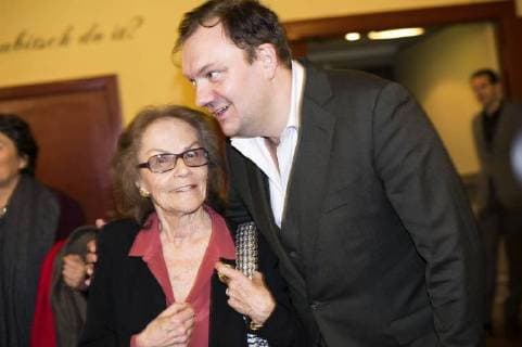 Nicola Lubitsch und Charly Hübner bei der 60. Verleihung vom Ernst-Lubitsch-Preis 2018 im Kino Babylon. Berlin, 28.01.2018