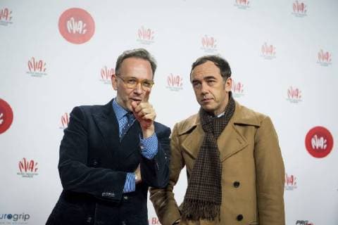 Stephen Dewaele and David Dewaele of Soulwax pictured on the red carpet at the arrival for the eleventh edition of the MIA s (Music Industry Award) award show, in Brussels, Tuesday 30 January 2018. The MIA awards are handed out by the VRT and Kunstenpunt.  JASPERxJACOBS 05286543