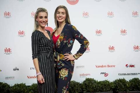 Ianthe Tavernier (L) pictured on the red carpet at the arrival for the eleventh edition of the MIA s (Music Industry Award) award show, in Brussels, Tuesday 30 January 2018. The MIA awards are handed out by the VRT and Kunstenpunt.  JASPERxJACOBS 05286597
