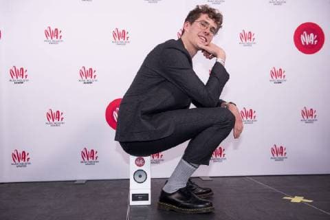 Felix De Laet of Lost frequencies with his awards at the eleventh edition of the MIA s (Music Industry Award) award show, in Brussels, Tuesday 30 January 2018. The MIA awards are handed out by the VRT and Kunstenpunt.  JASPERxJACOBS 05286816