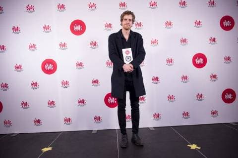 Warhouse with Maarten Devoldere with his awards at the eleventh edition of the MIA s (Music Industry Award) award show, in Brussels, Tuesday 30 January 2018. The MIA awards are handed out by the VRT and Kunstenpunt.  JASPERxJACOBS 05286827